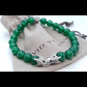 Davis Yurman 8mm spiritual green onyx bracelet